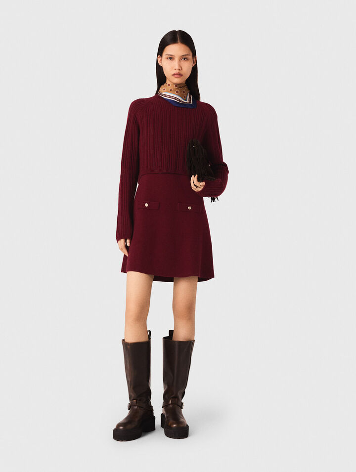 Abito in maglia con pull removibile