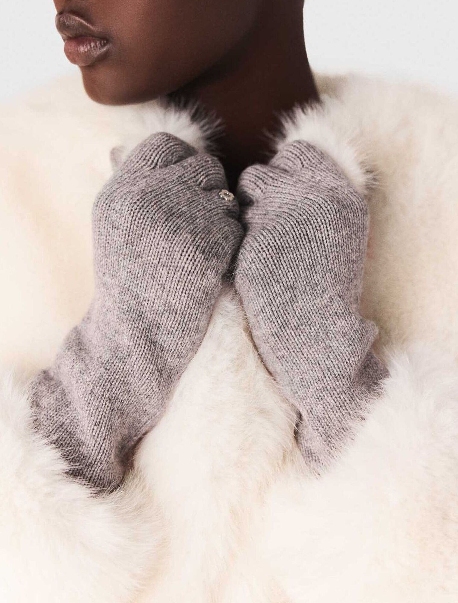 Guanti lunghi in lana e cashmere