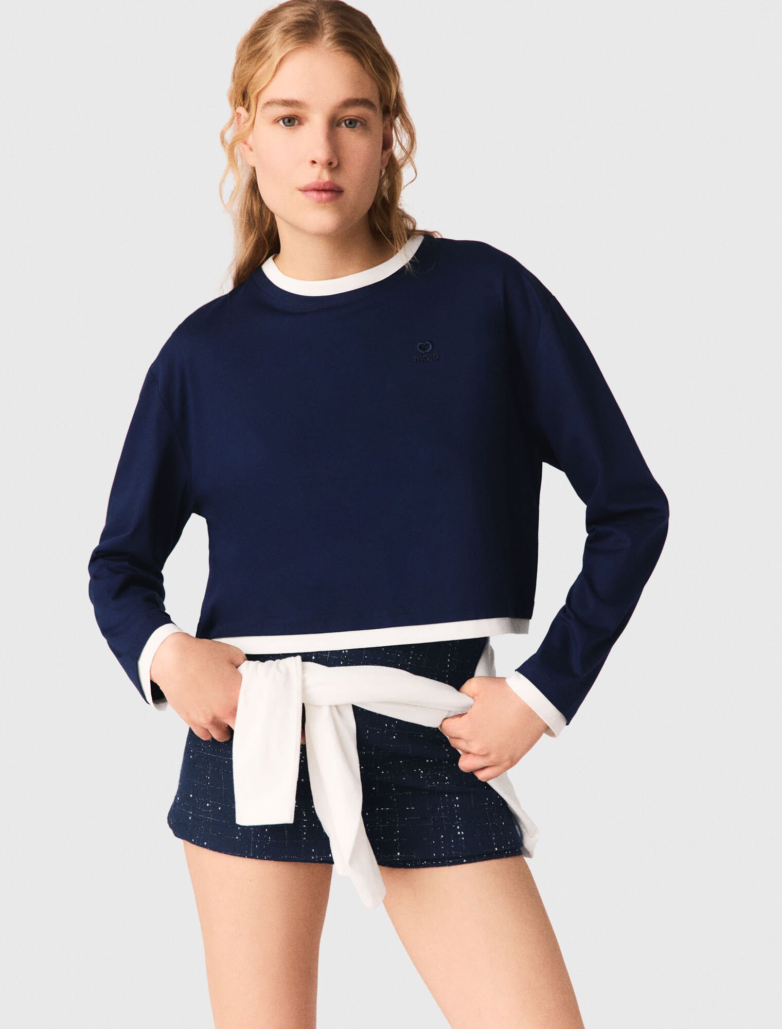 T-shirt effetto sovrapposto