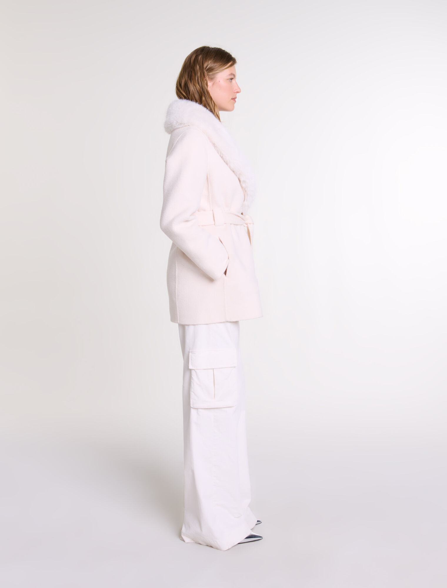 Cappotto lungo in ecopelliccia