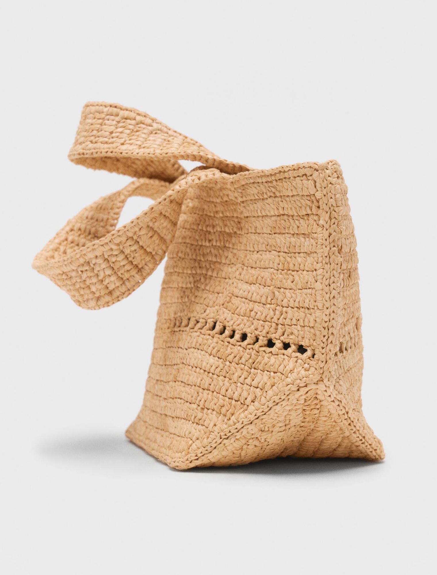 Mini shopping bag in rafia naturale