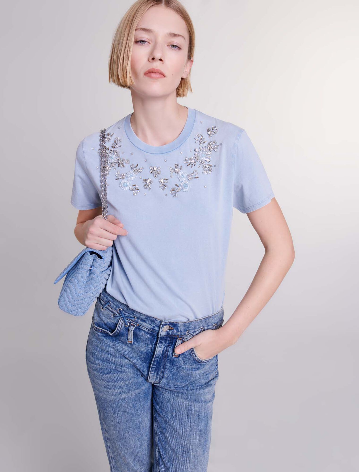 Borsa Cloverbloom in denim