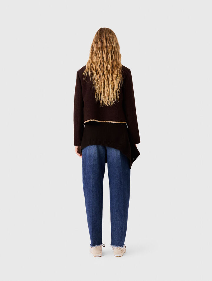 Giacca in tweed con profilo catena
