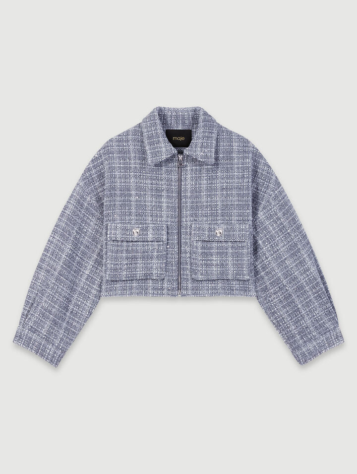 Giubbotto corto in tweed