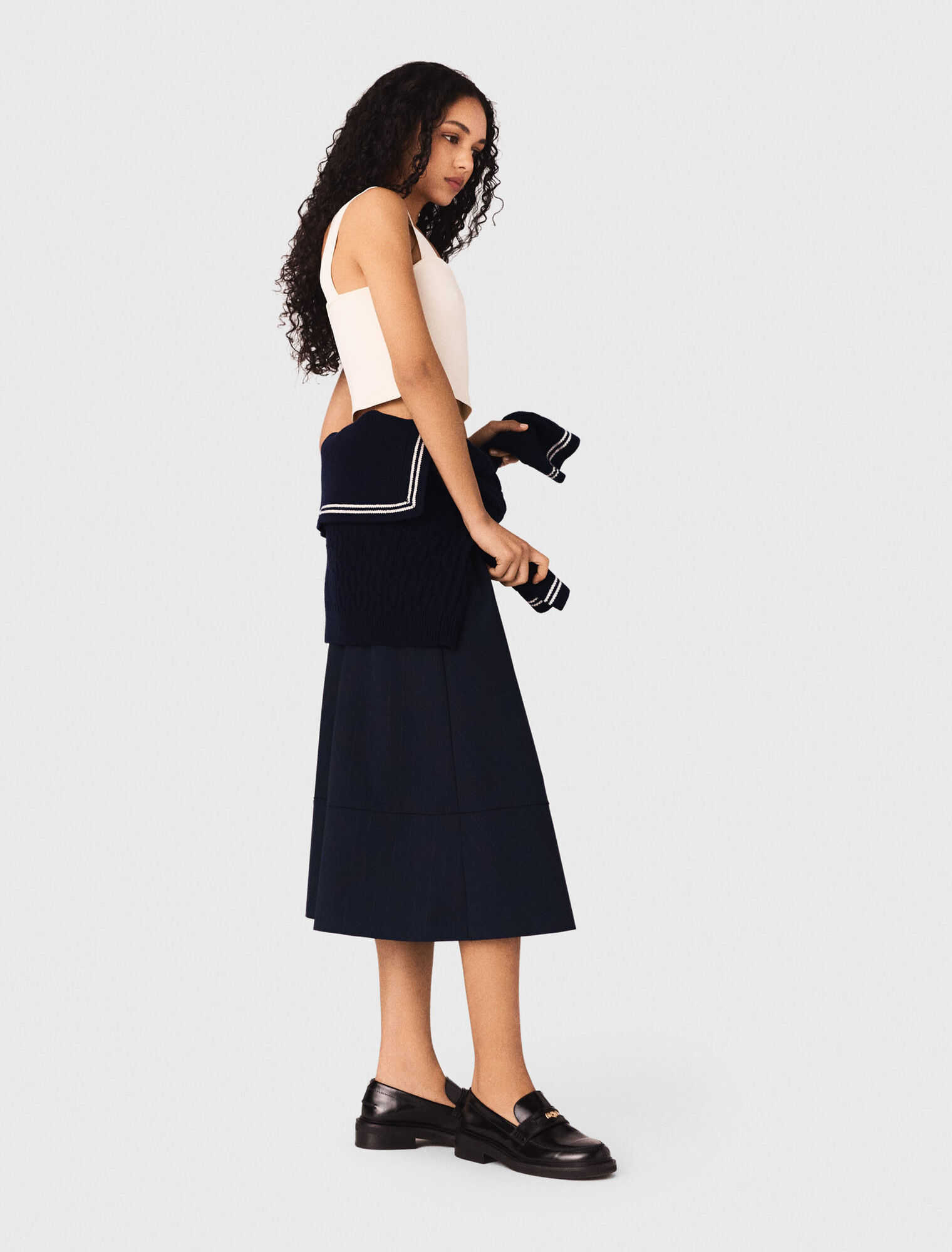 Top crop in maglia con spalline