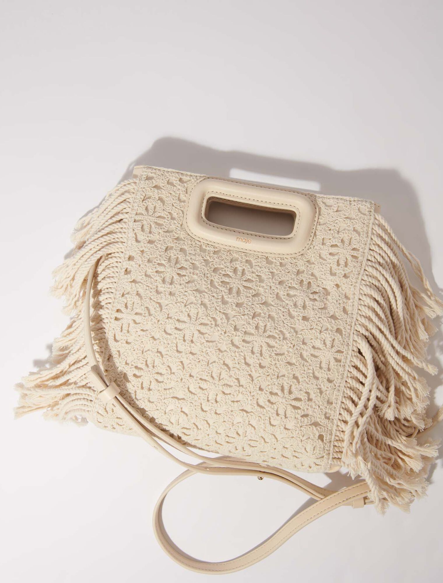 Borsa M ricamata con effetto pizzo