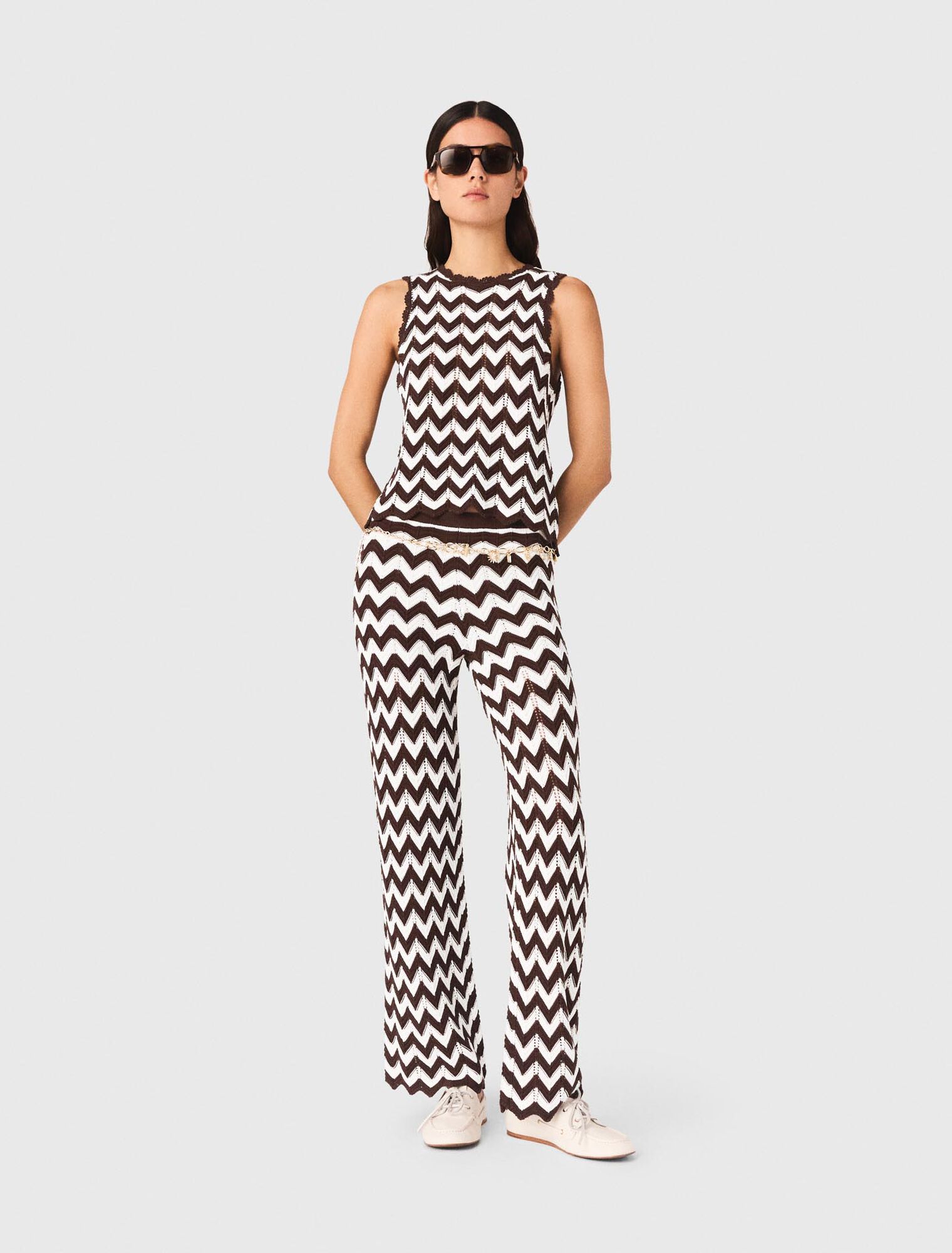 Top in crochet motivo zigzag