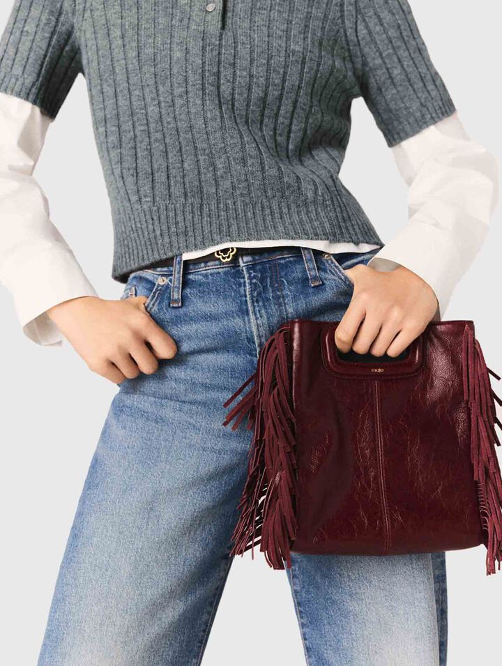 Borsa M in pelle craquelé