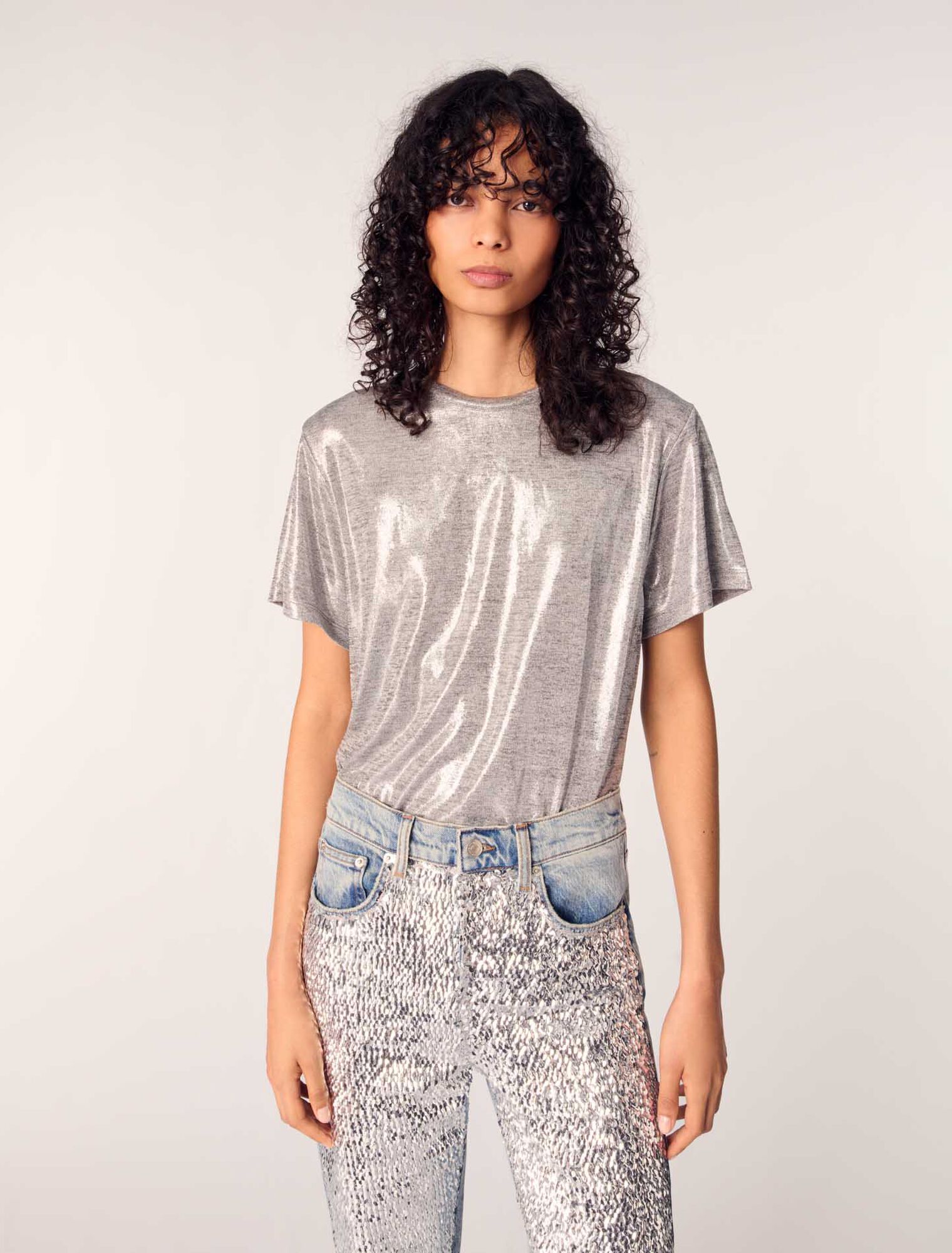 T-shirt in lamé