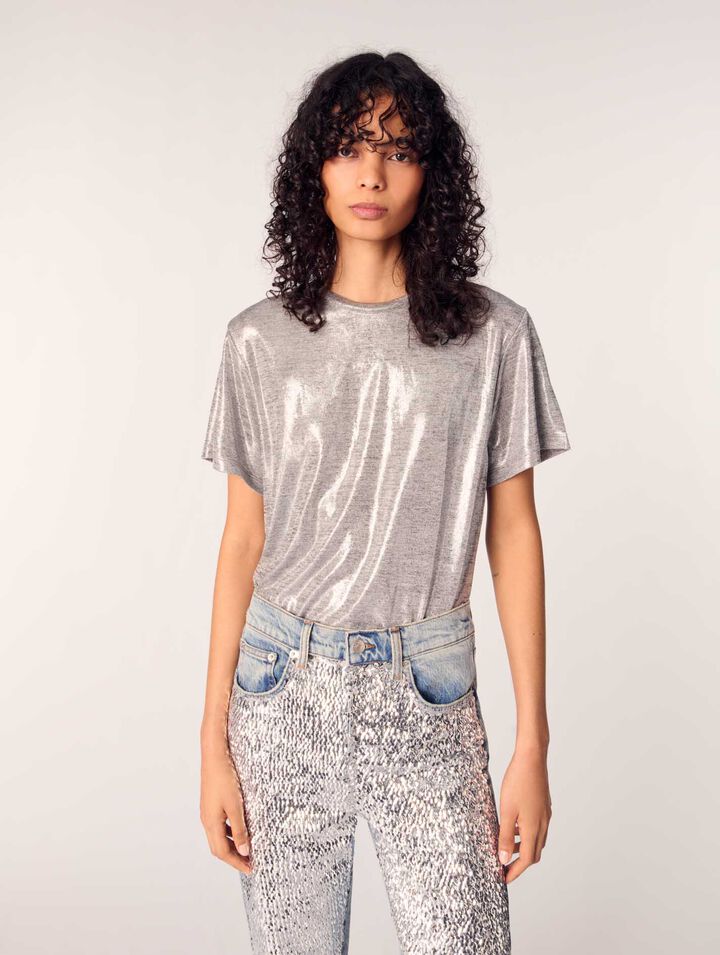 T-shirt in lamé