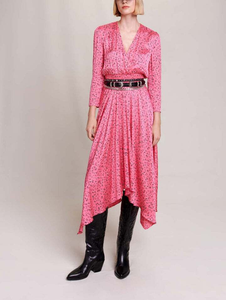 Abito midi con stampa floreale