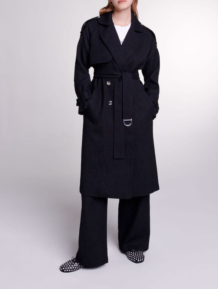 Trench in tweed