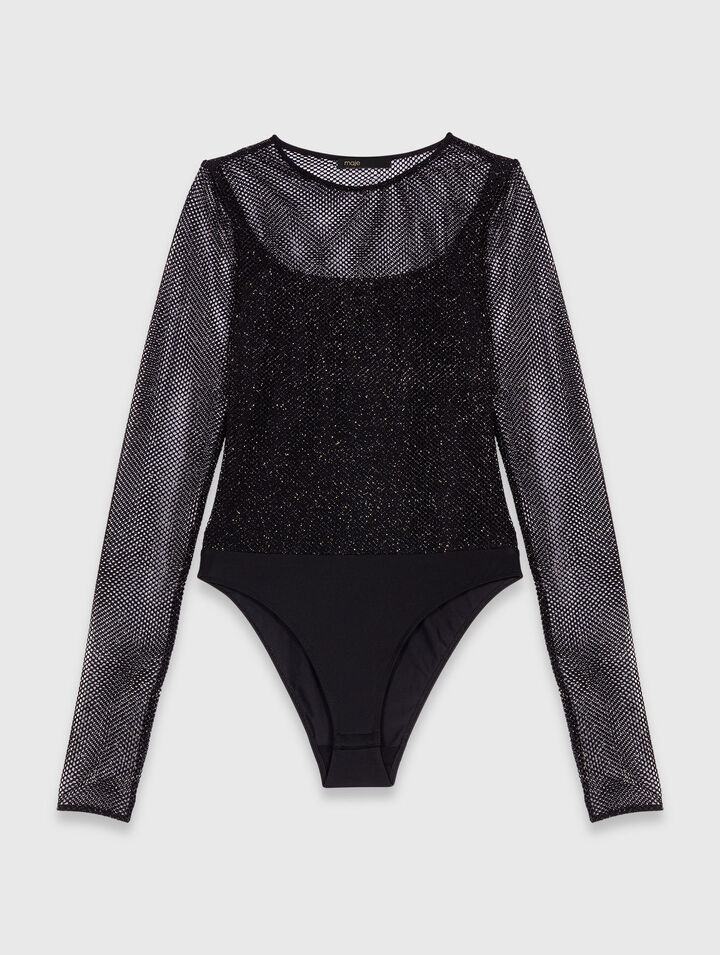 Top in jersey con strass