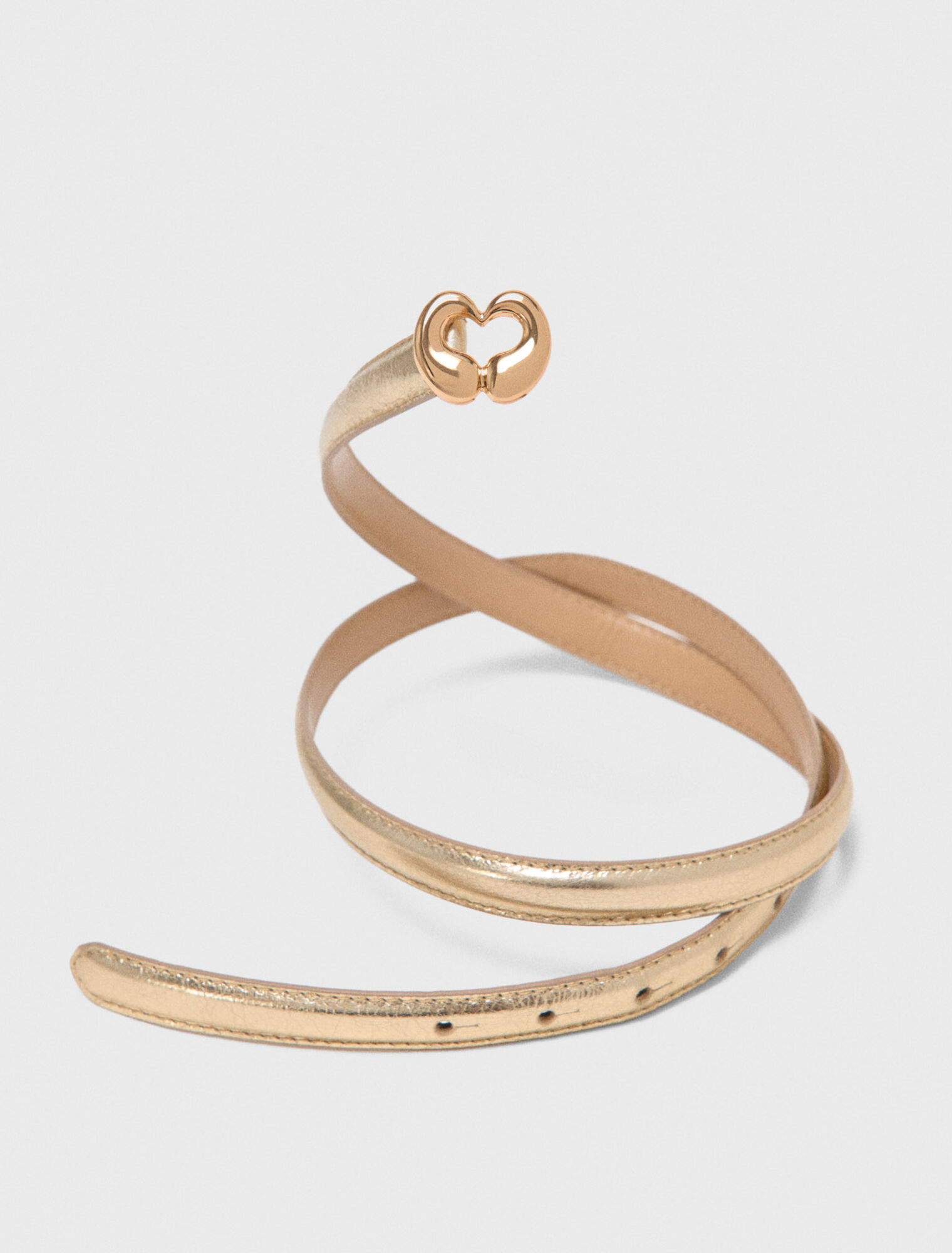 Cintura fine in pelle metallizzata