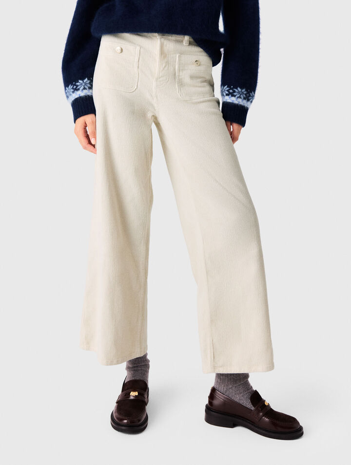Pantaloni larghi in velluto a coste
