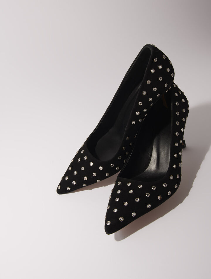 Décolleté a punta in strass