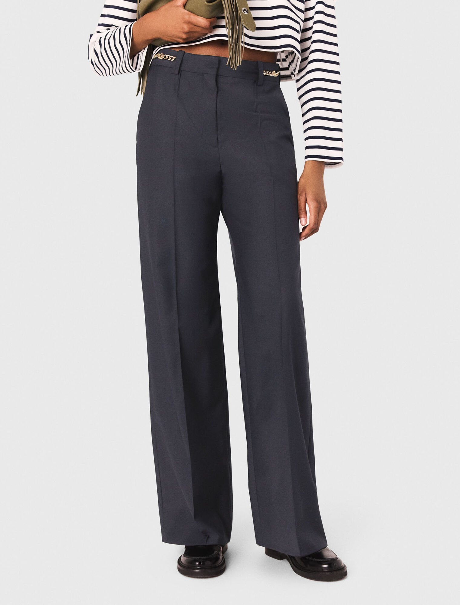 Pantaloni tailleur dettagli catena