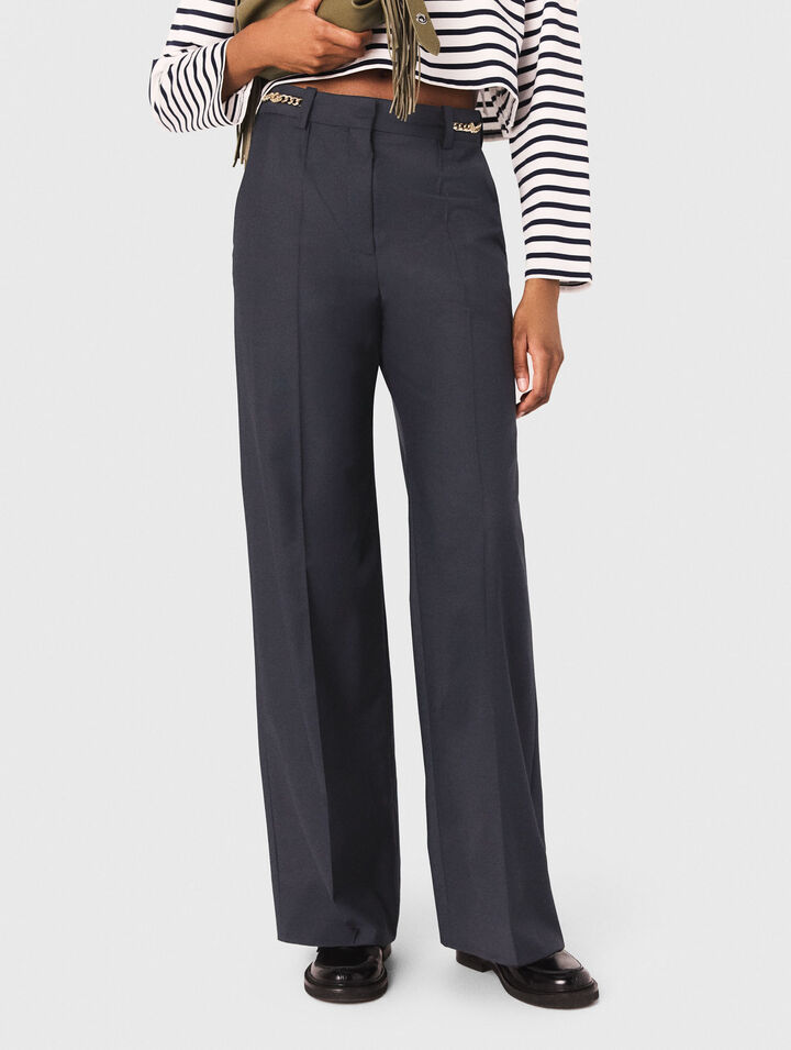 Pantaloni tailleur dettagli catena