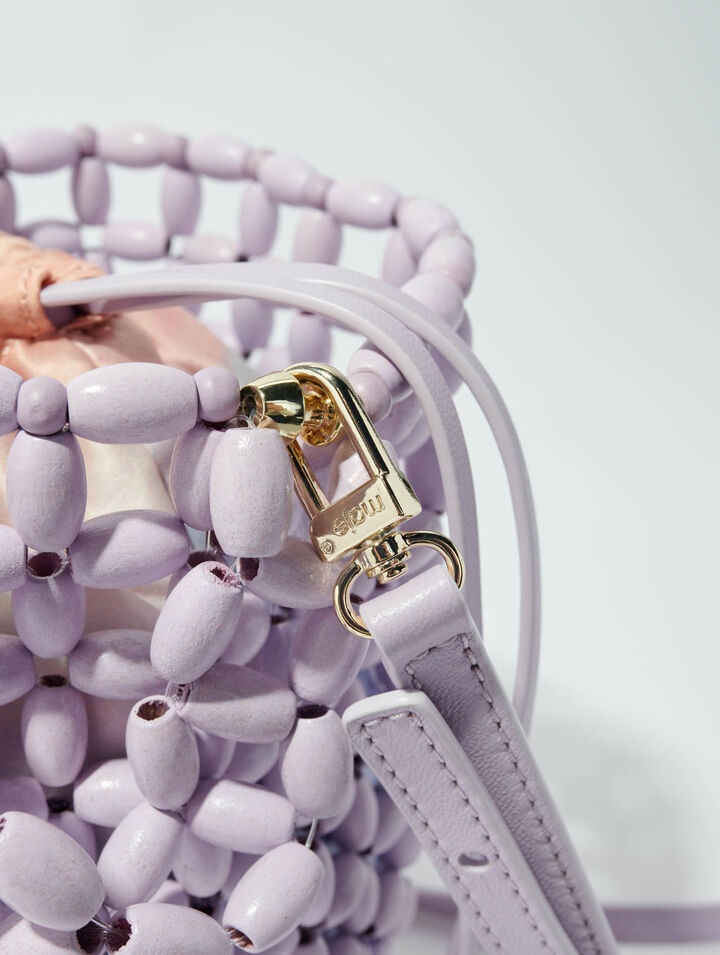 Borsa a secchiello con perline