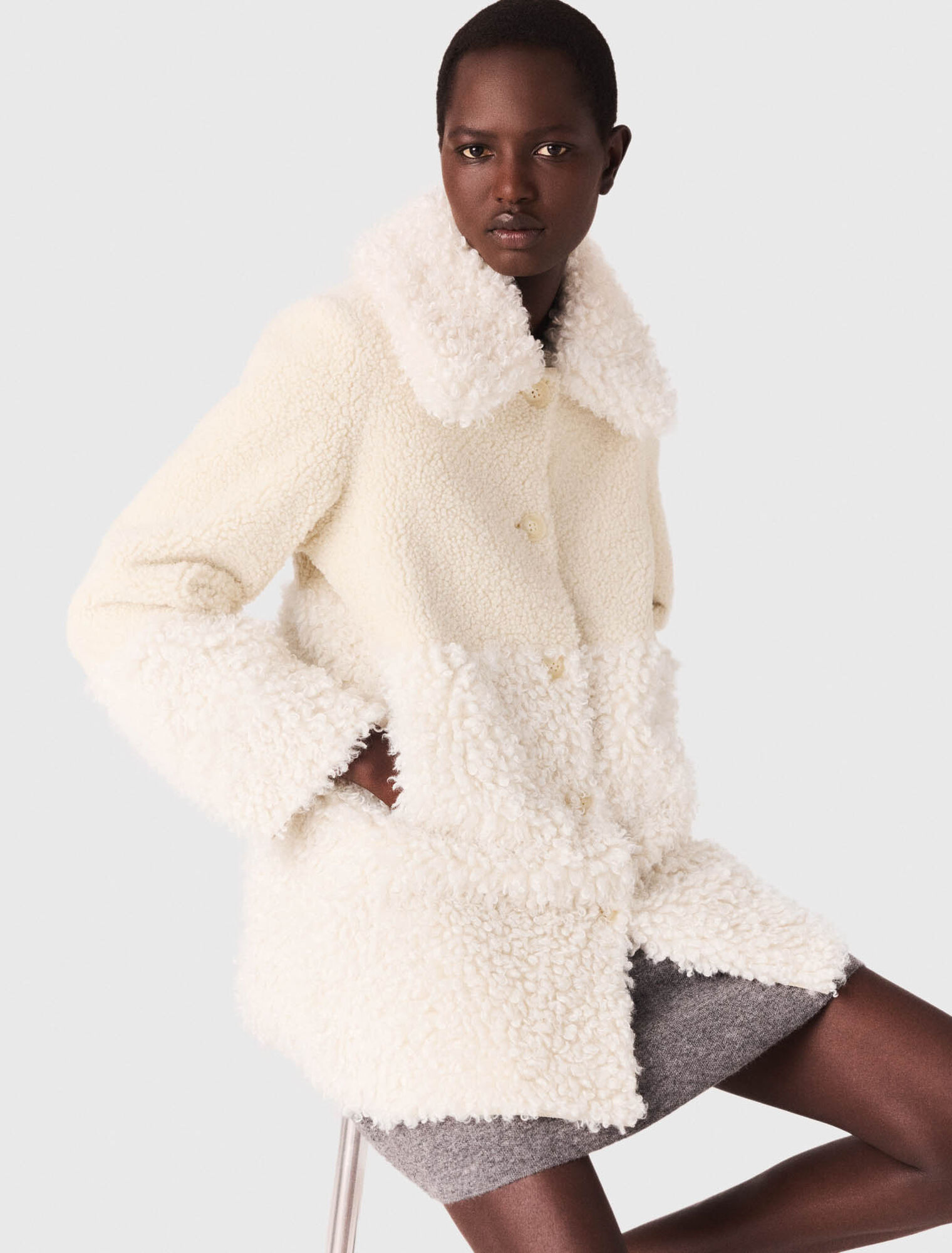 Cappotto lungo in ecopelliccia