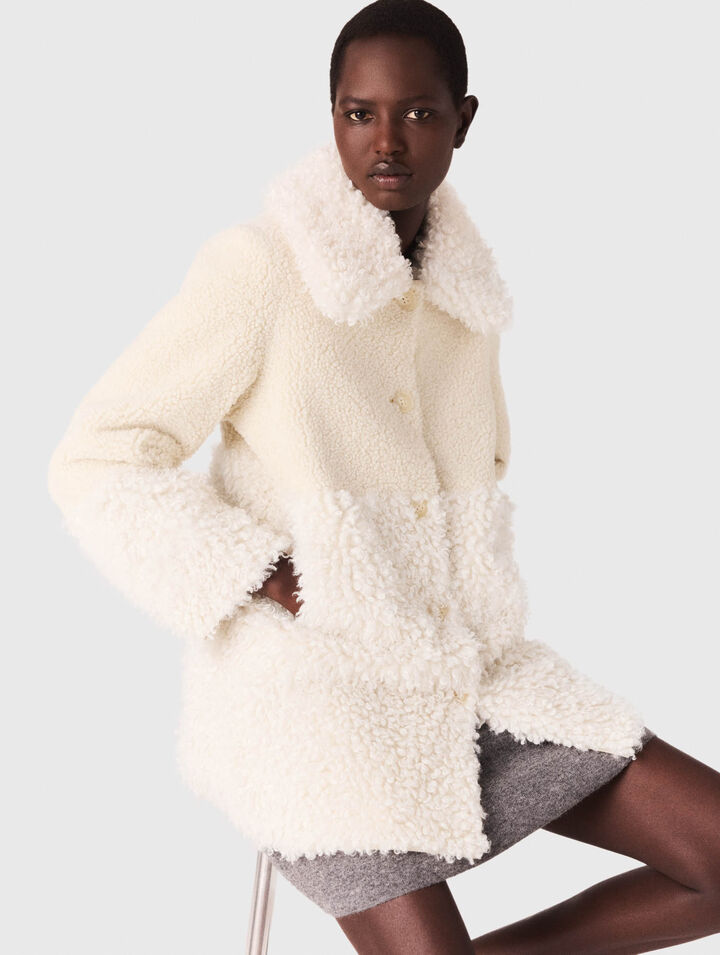 Cappotto lungo in ecopelliccia