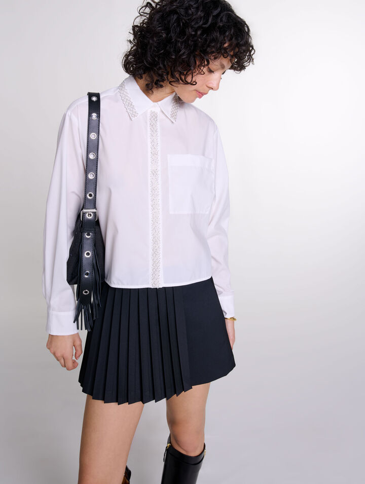 Camicia corta decorata con perline