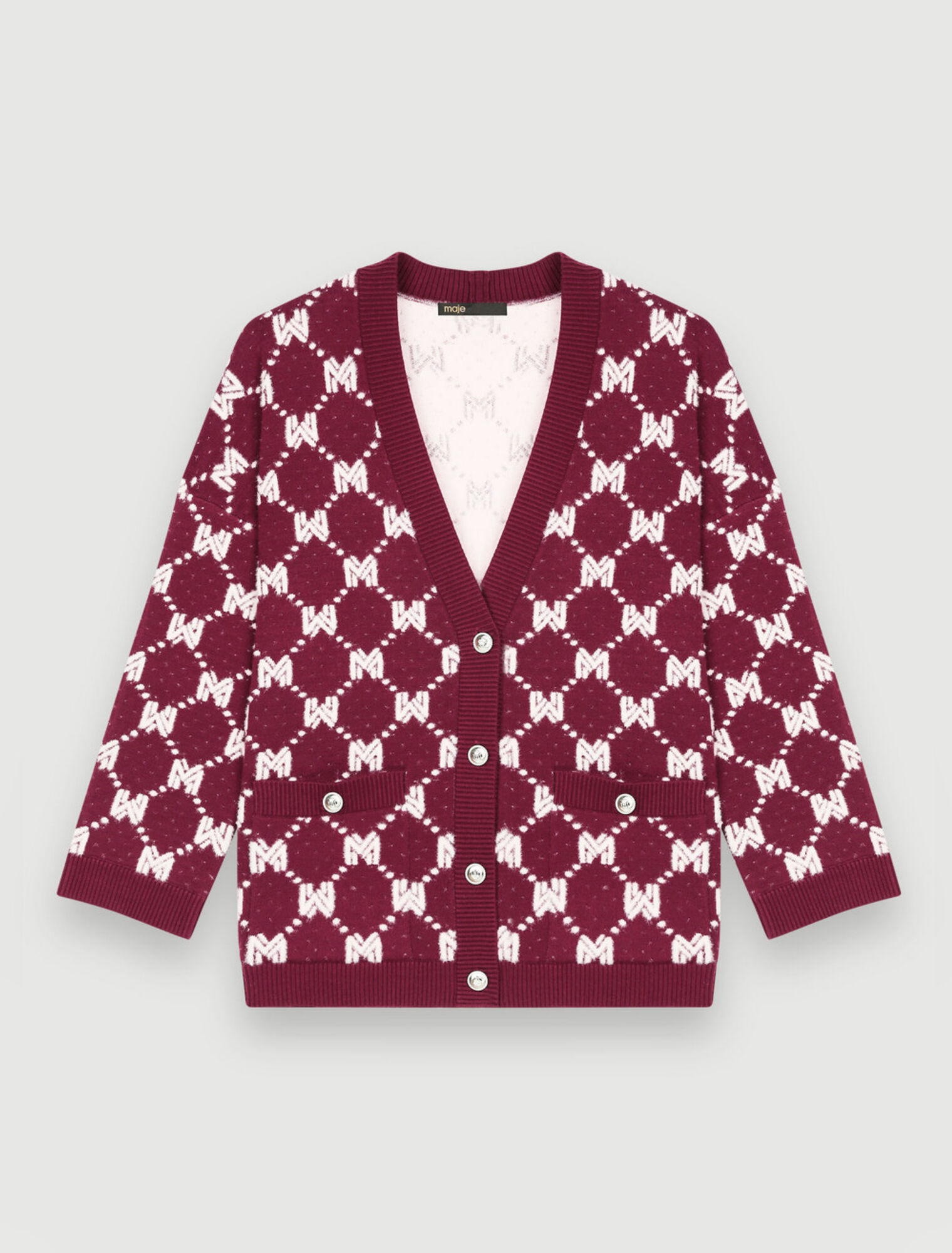 Cardigan in maglia jacquard Maje
