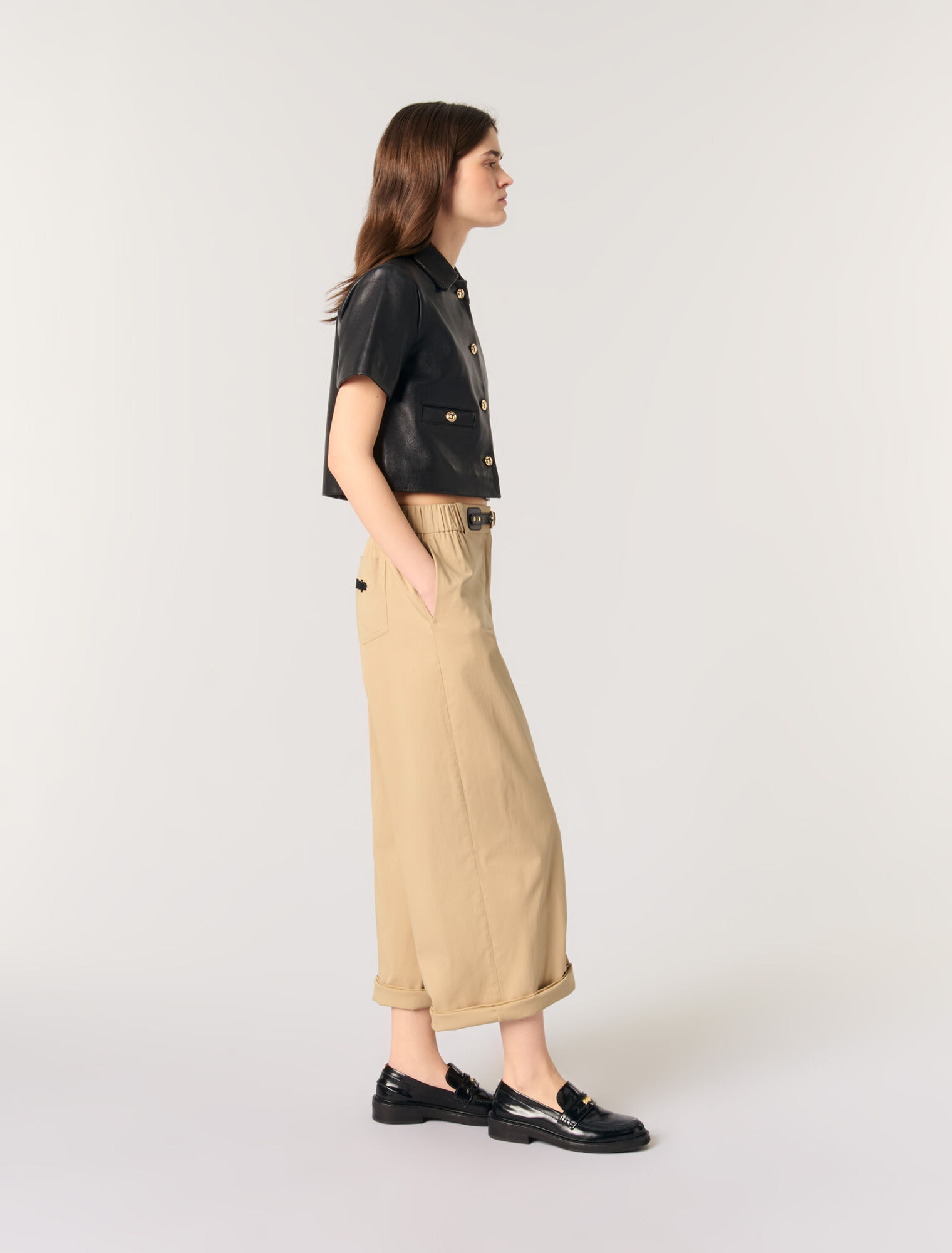 Pantaloni larghi in cotone