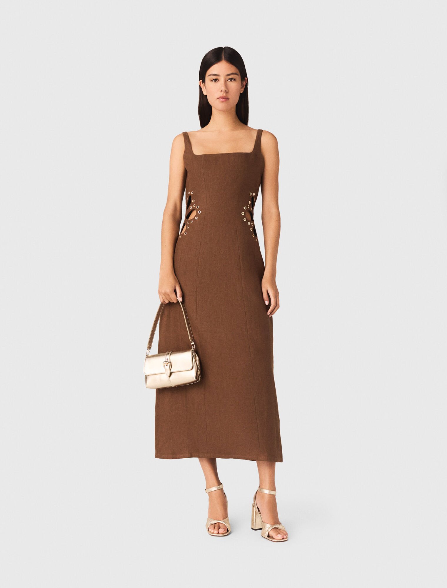 Abito lungo in misto lino