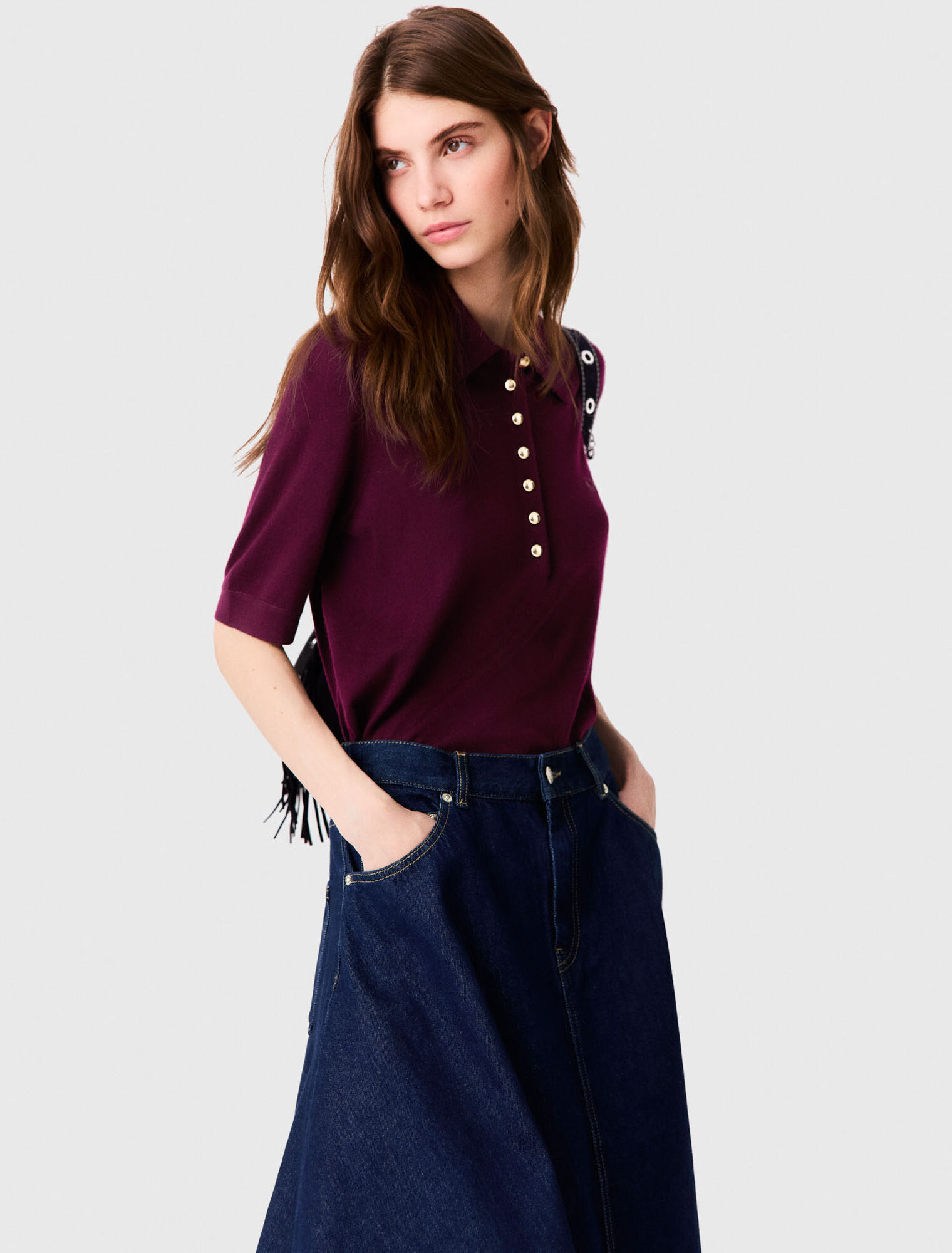 Pullover con colletto polo