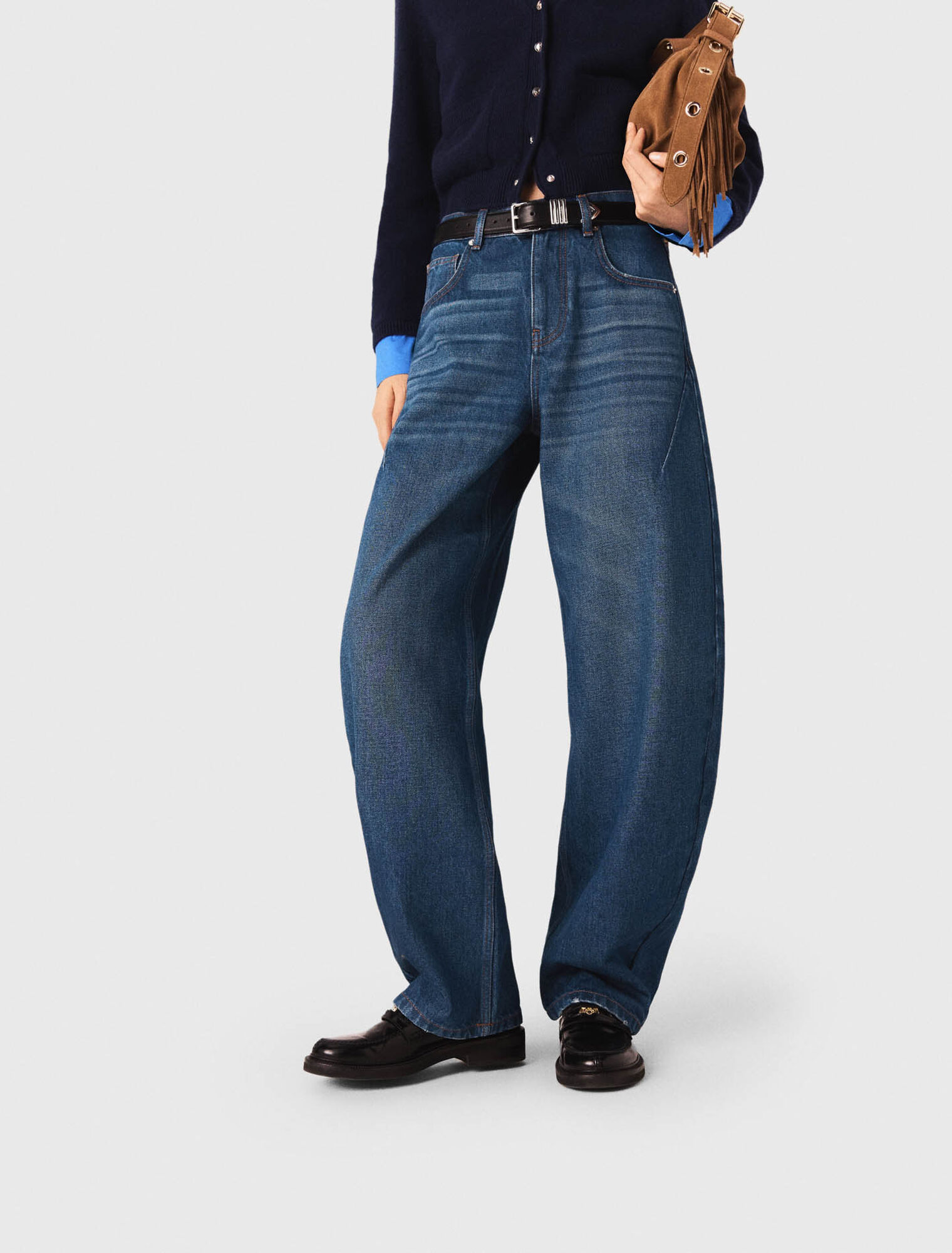 Jeans a palloncino con martingala