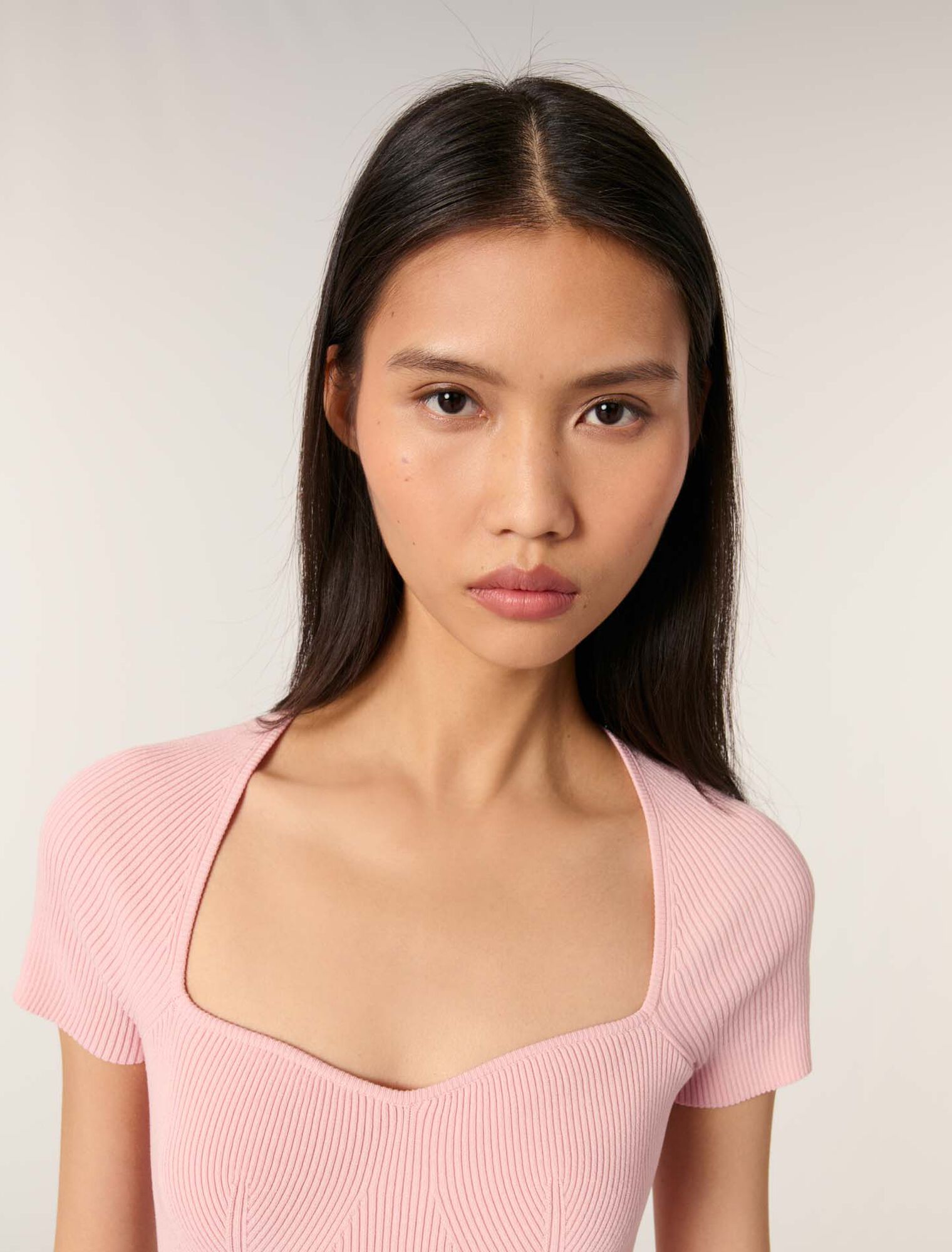 Top in maglia a coste