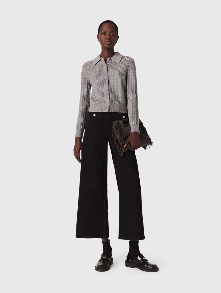 Jeans dritti con tasche applicate