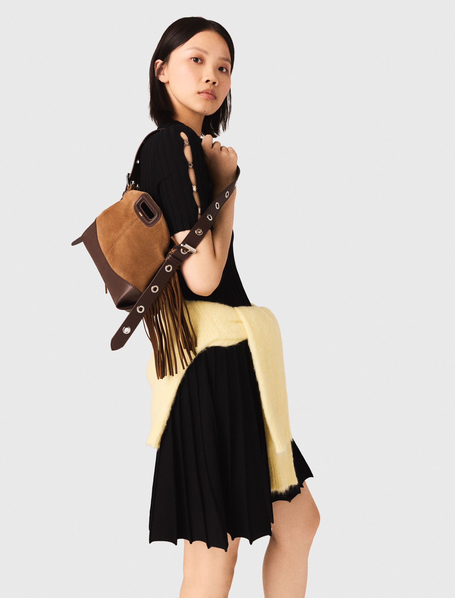 Borsa Miss M mini in pelle/camoscio