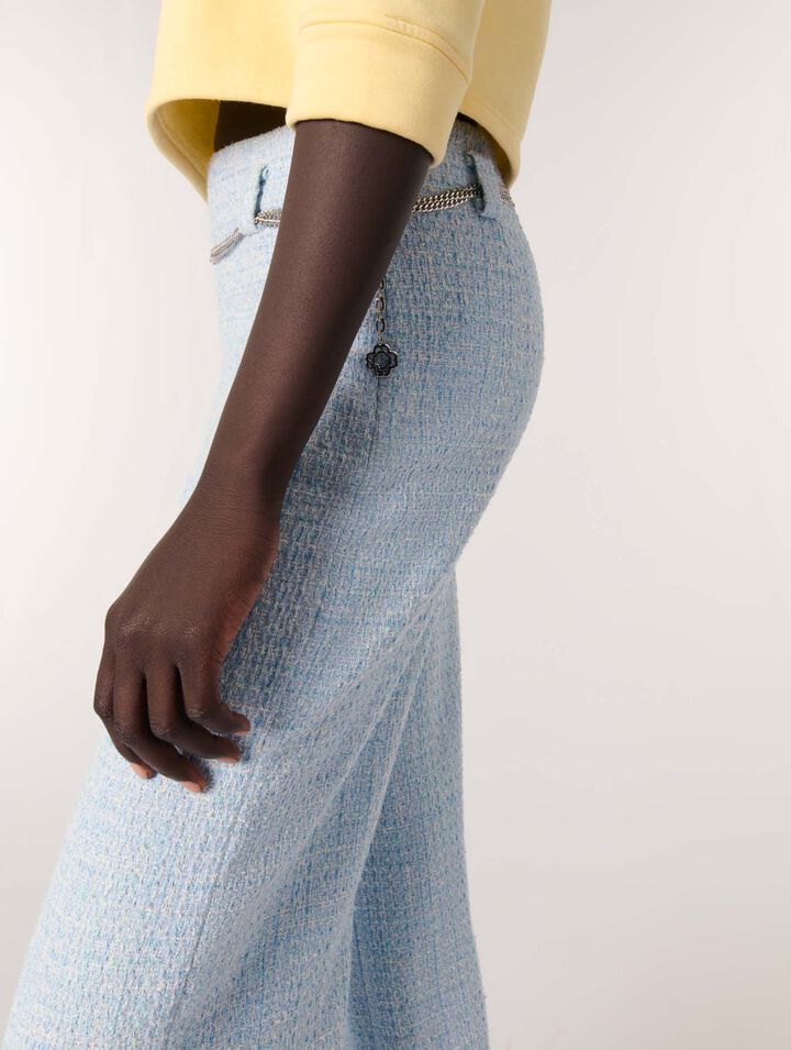 Pantaloni in tweed con cintura