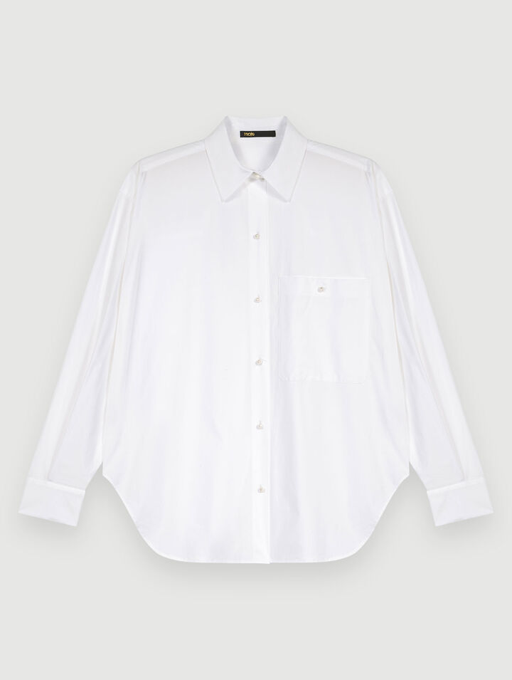 Camicia bianca in popeline di cotone