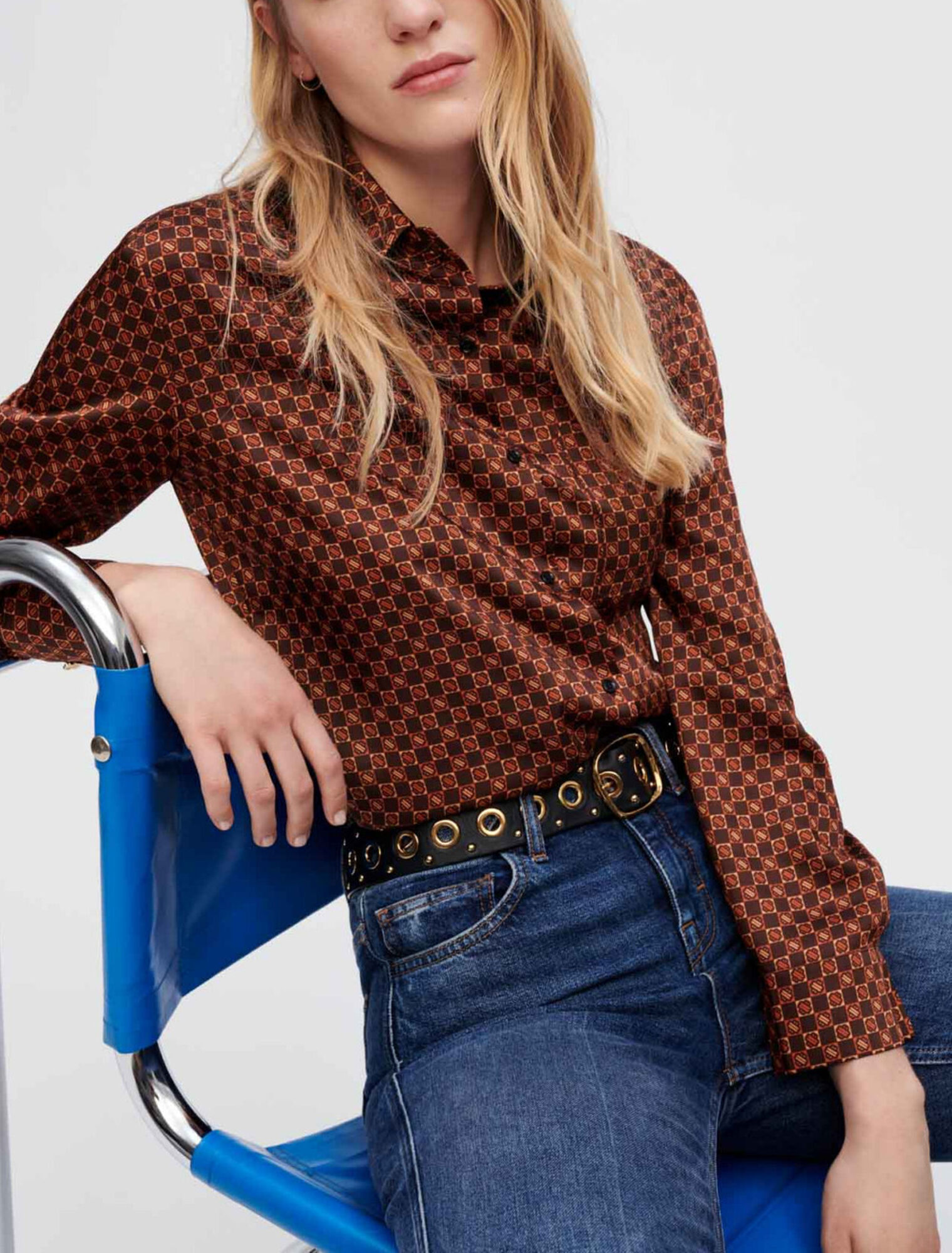 Camicia in raso stampato Mini Clover