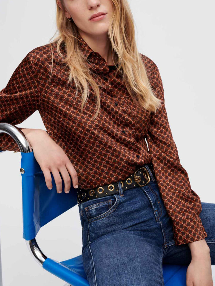 Camicia in raso stampato Mini Clover