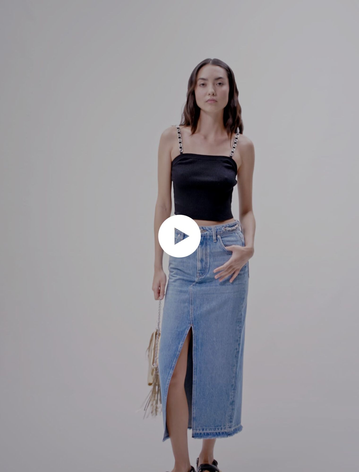 Top corto con spalline rimovibili