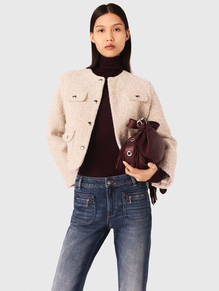 Giacca corta in tweed bouclé