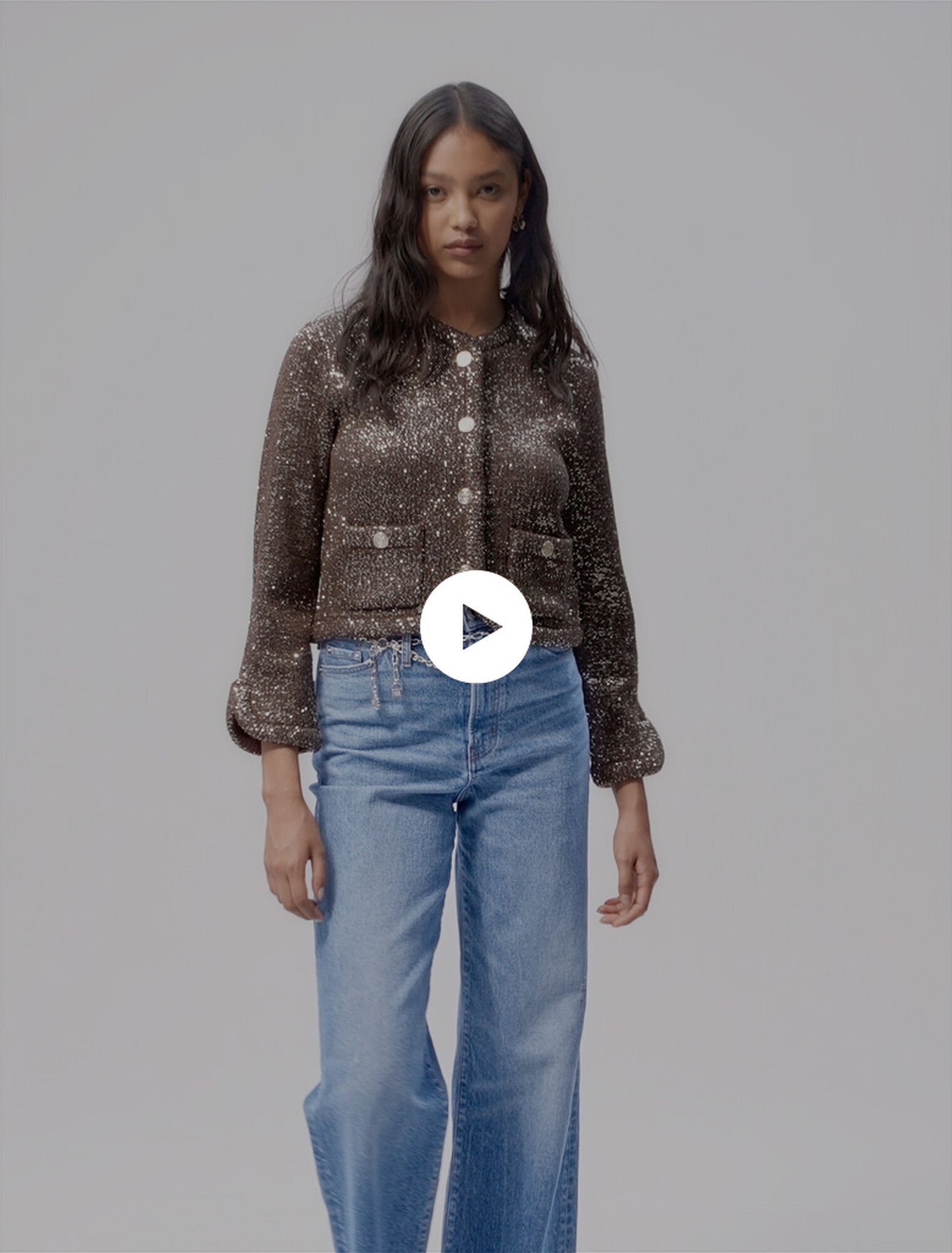 Cardigan con lustrini