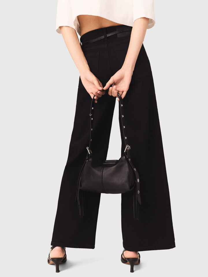 Jeans dritti con tasche applicate