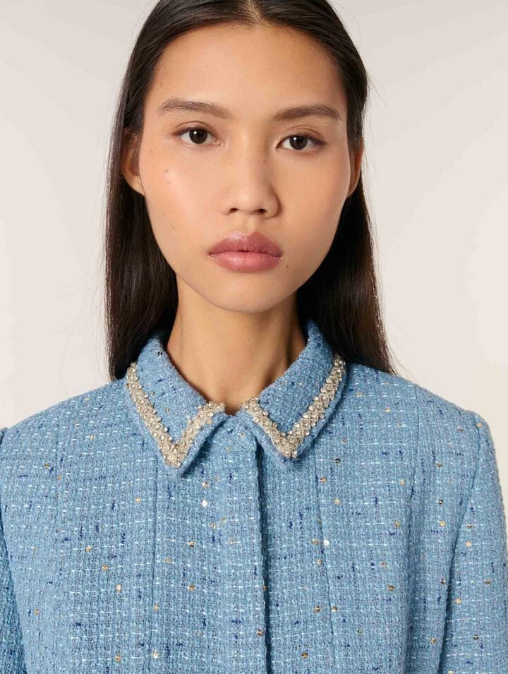 Abito corto in tweed e paillettes