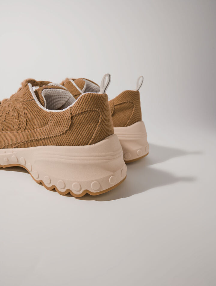Sneaker M in velluto a coste