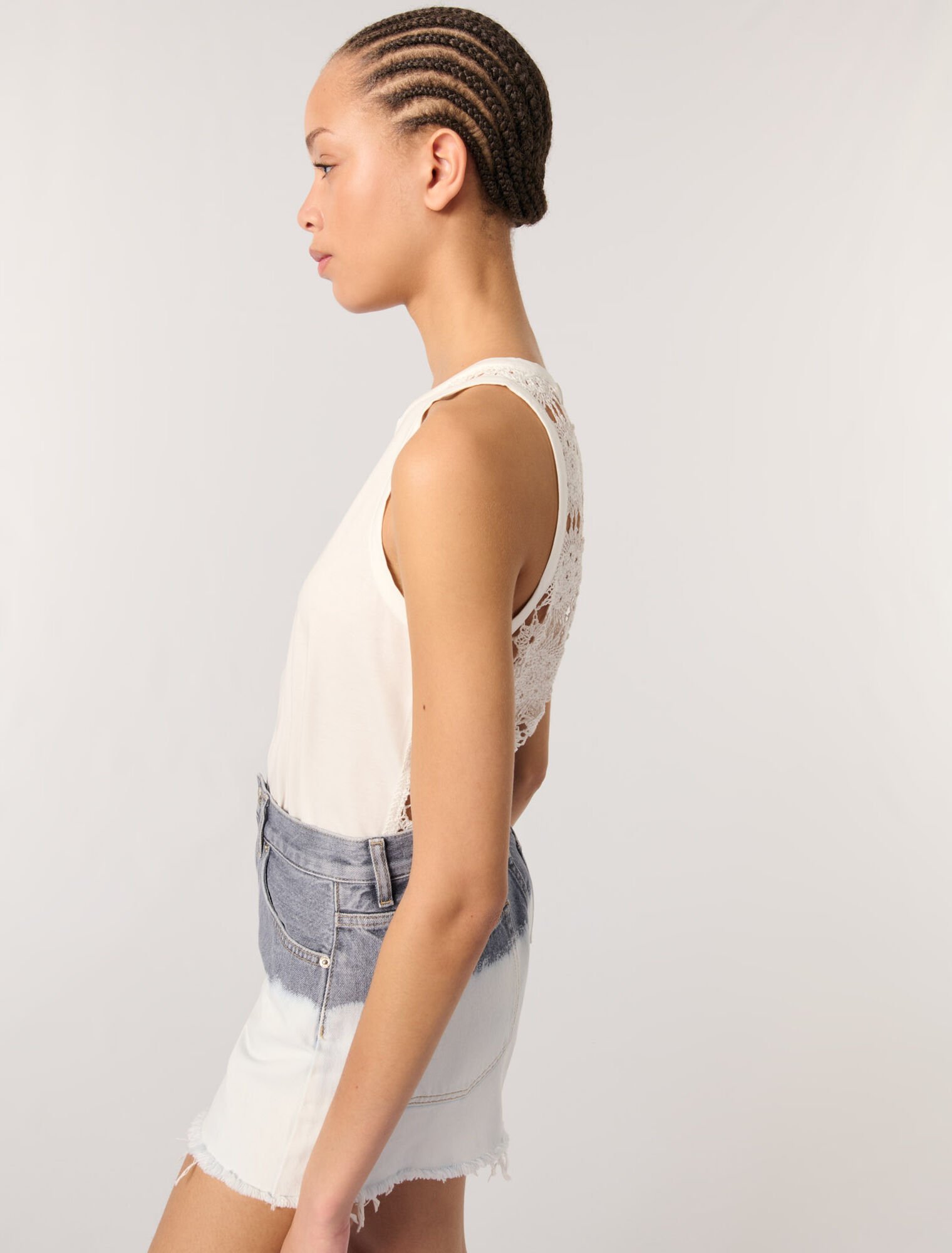 Shorts in denim tie & dye