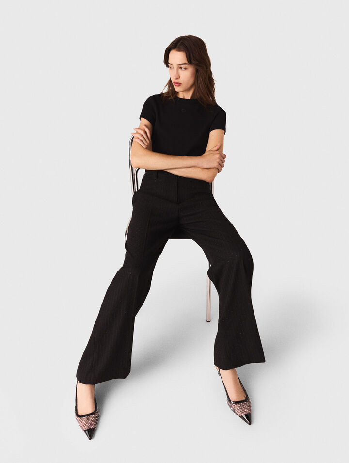 Pantaloni da tailleur con strass