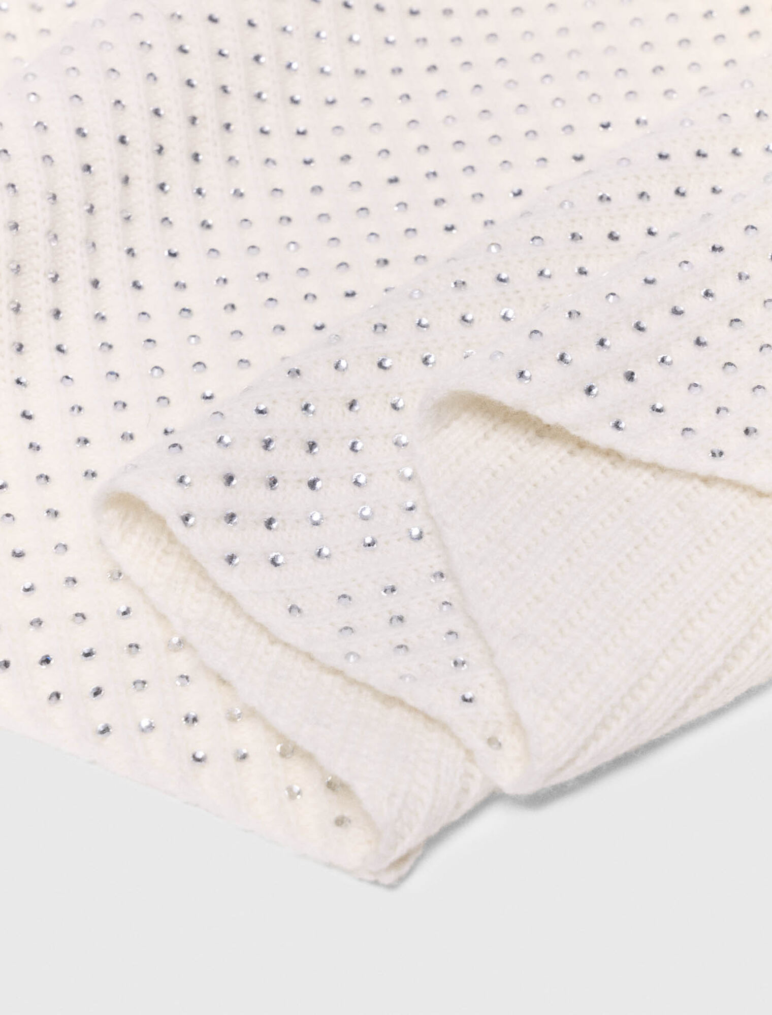 Sciarpa triangolare lana strassata