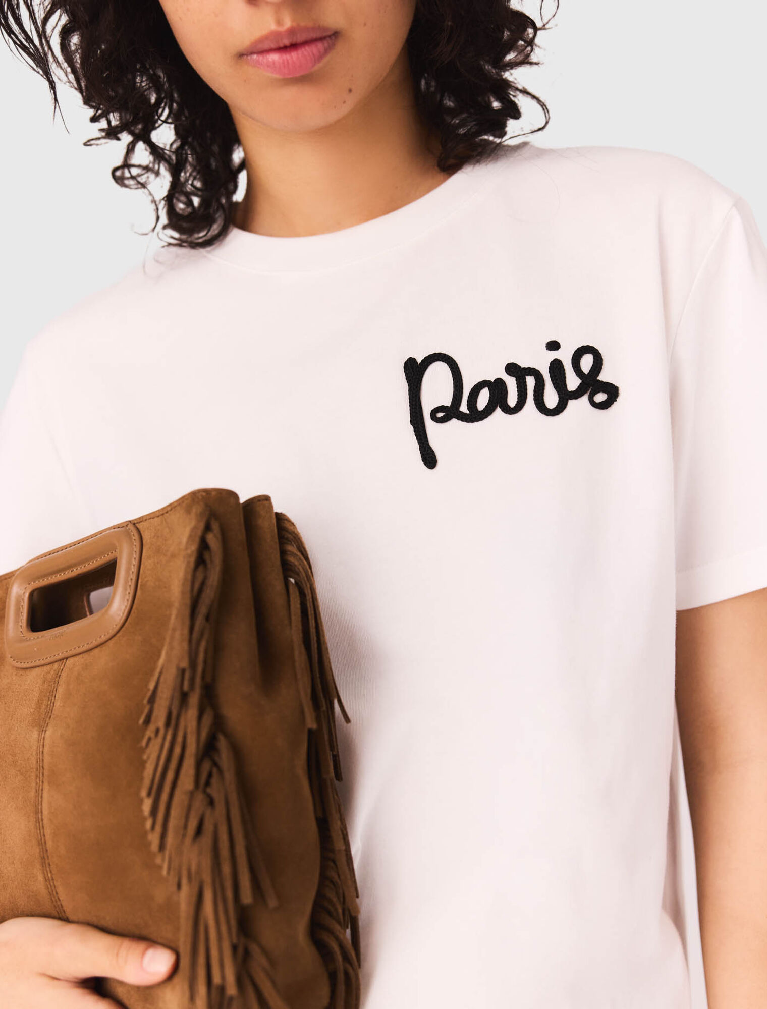 T-shirt con logo Paris ricamato