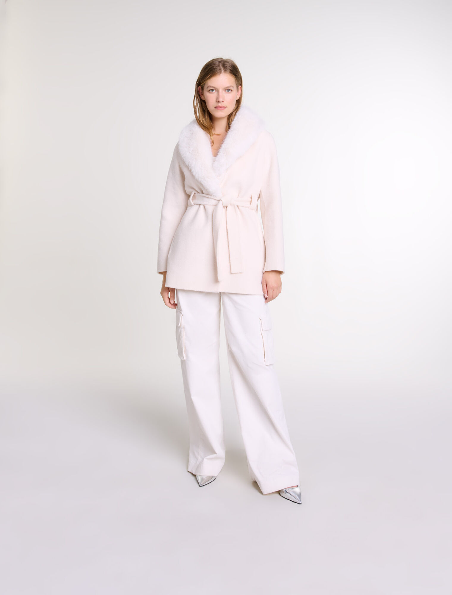 Cappotto lungo in ecopelliccia