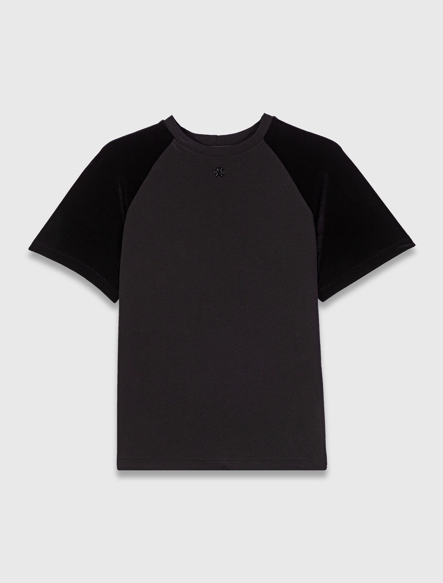 T-shirt con maniche in velluto